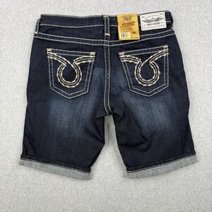 Big Star‎ Shorts Womens 30 Dark Wash Maddie Bermuda Mid Rise Western Jorts Denim